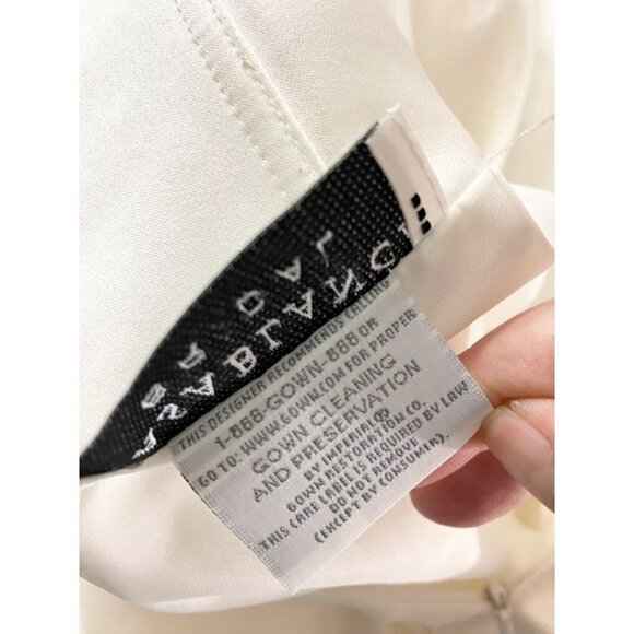 Casablanca Bridal Strapless Embroidered Satin Wedding Dress - Medium - Picture 12 of 15